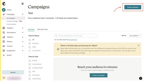 mailchimp send email api node.